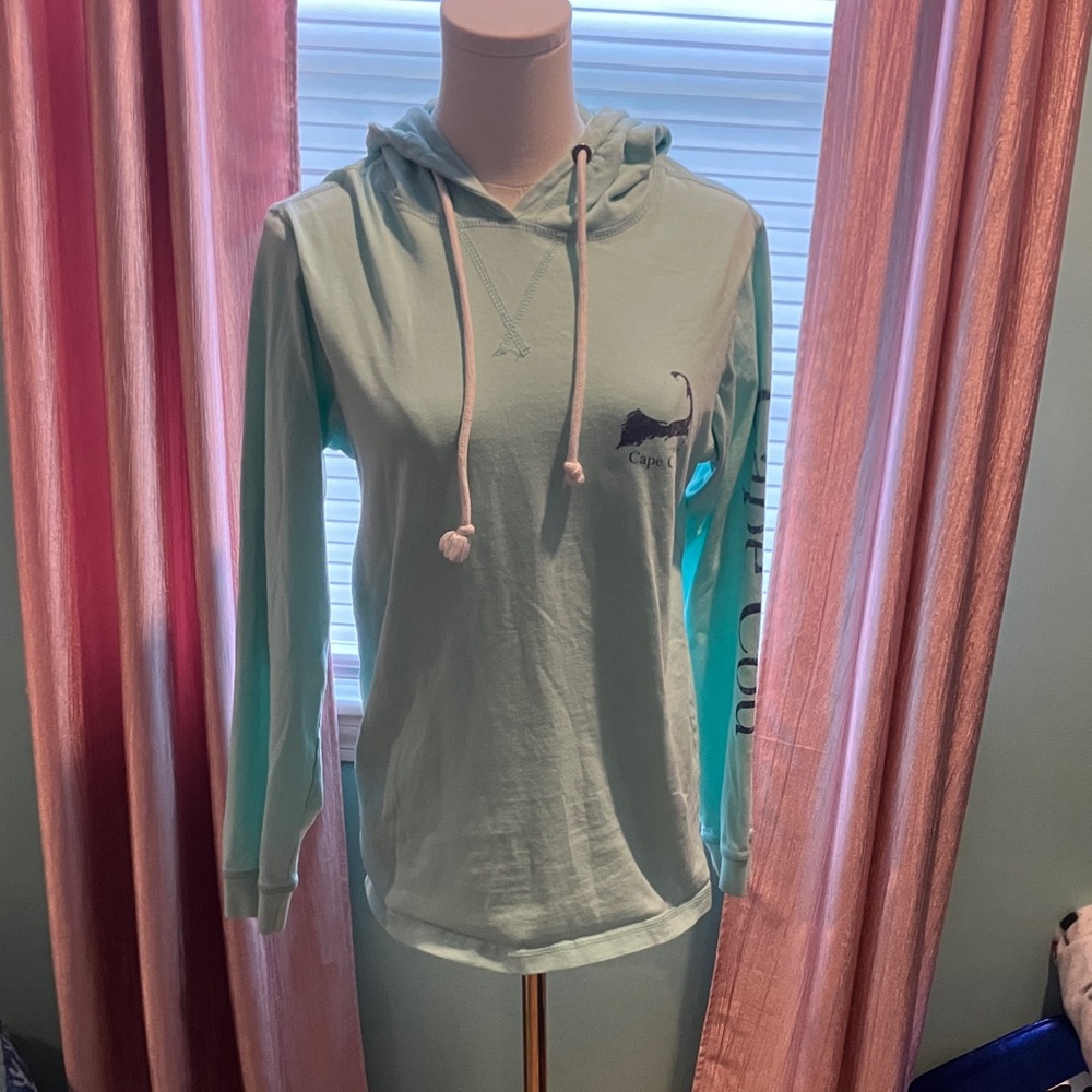 Aqua Hoodie with Whale Graphic